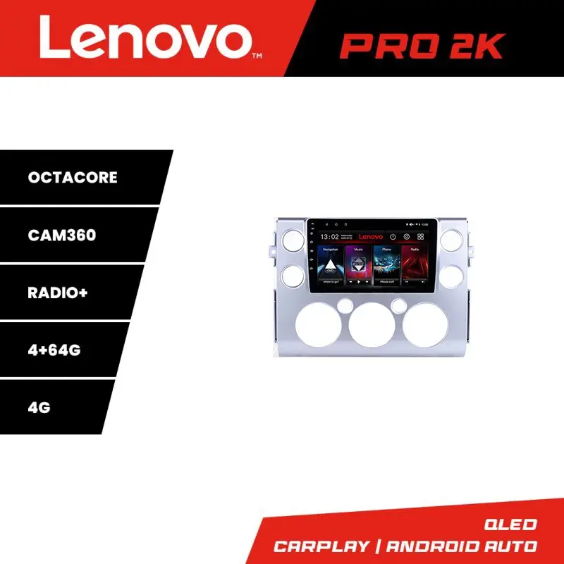 Navigație Toyota FJ Cruiser 2006-2020 Android QLED 2K GPS 4+64GB 360 Lenovo Comandă acum