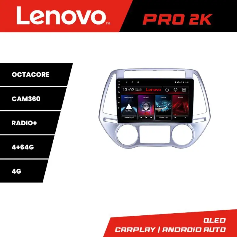 Cumpără acum Navigație Android Hyundai i20 2011-2014 QLED 2K 4+64GB GPS 360 Lenovo