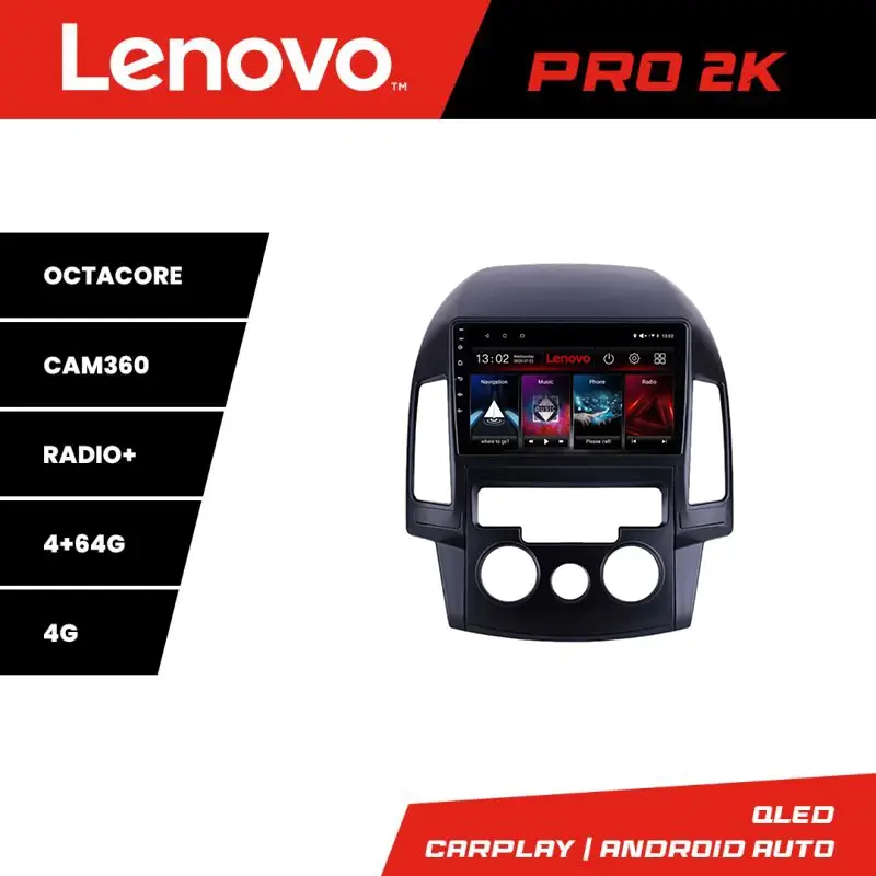 Navigație Hyundai i30 2009-2012 pentru climă manuală, QLED 2K, 4+64GB Lichidare de stoc