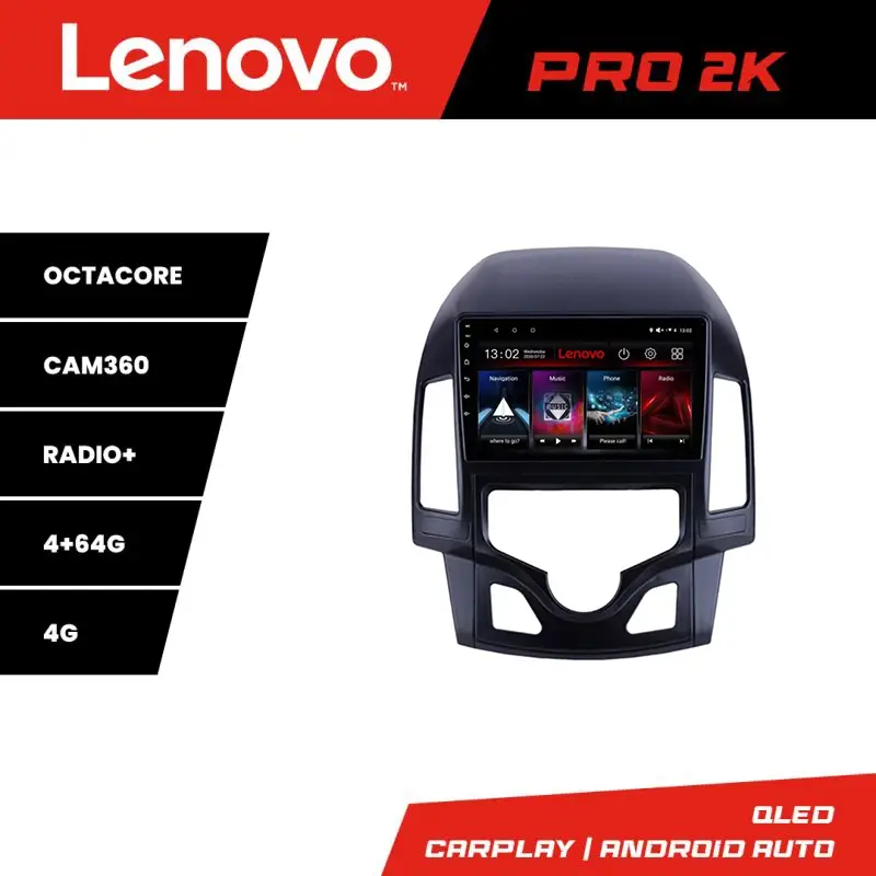 Expediere rapidă Navigatie Hyundai i30 2009-2012 pentru clima automata, QLED 2K, 4+64 GB