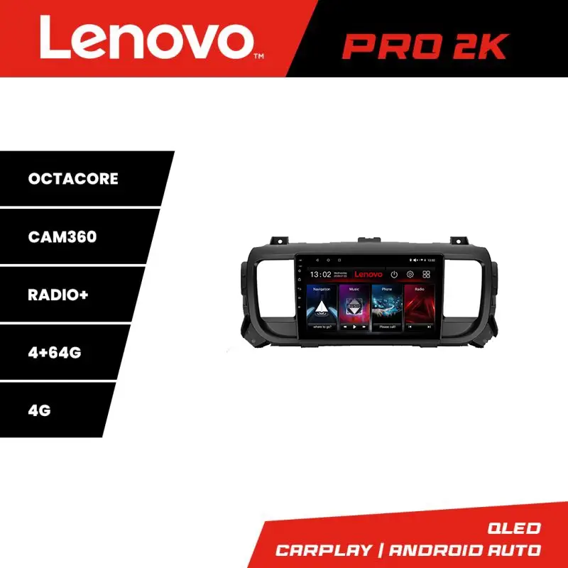 Chilipir Navigație Lenovo QLED 2K 4+64 pentru Citroen Jumpy, Proace, Traveller