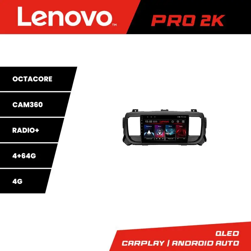 Navigație Android Lenovo QLED 2K 4+64 pentru Citroen Jumpy, Proace, Traveller Super ofertă