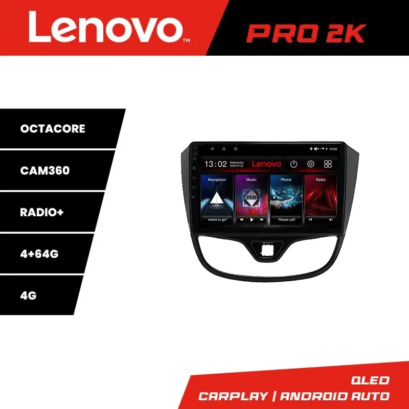 Noutate Navigație Android Opel Karl 2017+ Lenovo QLED 2K 4GB+64GB cu Waze