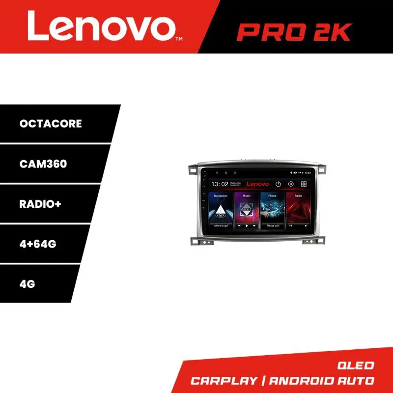 Reducere specială Navigație Toyota Land Cruiser L100 2002-2008 Lenovo QLED 2K 4GB+64GB