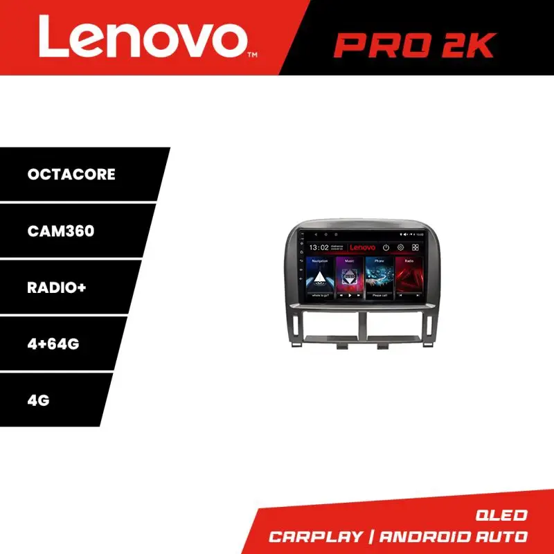 Navigație Lexus LS 1999-2006 Lenovo Pro 2K QLED 4+64GB 8 Core Android Ofertă limitată