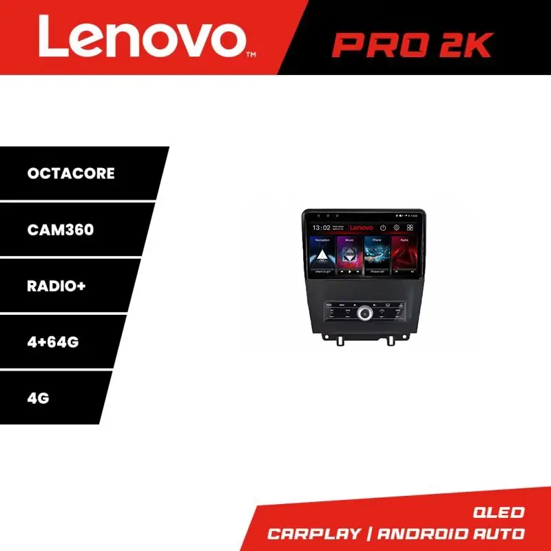 Preț mic Navigație Android Ford Mustang 2009-2014 QLED 2K, 4GB+64GB, 360, Lenovo