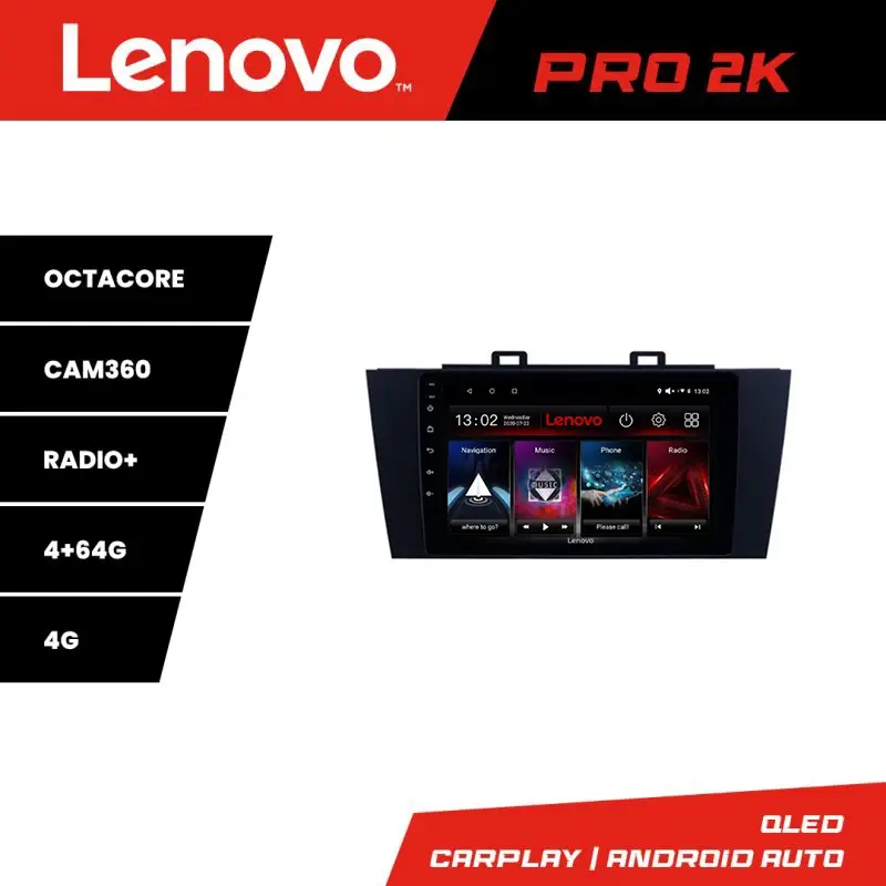 Livrare rapidă Navigație Android Lenovo QLED 2K 4+64 pentru Subaru Outback 2014-2019 și XV