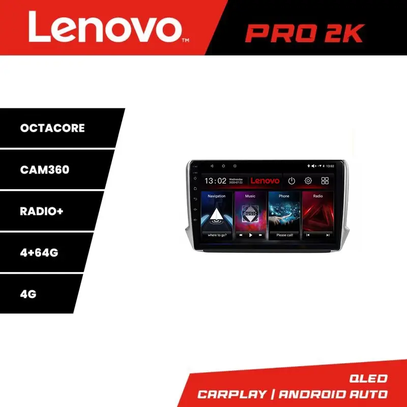 Navigație Android Lenovo QLED 2K 4+64 pentru Peugeot 208/2008 cu 360 Promoție