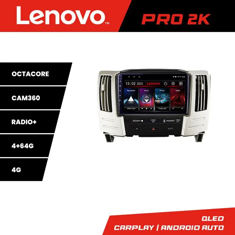 Livrare expres Navigație Android Lexus RX300 2003-2008 QLED 2K, 4GB+64GB, GPS, 360
