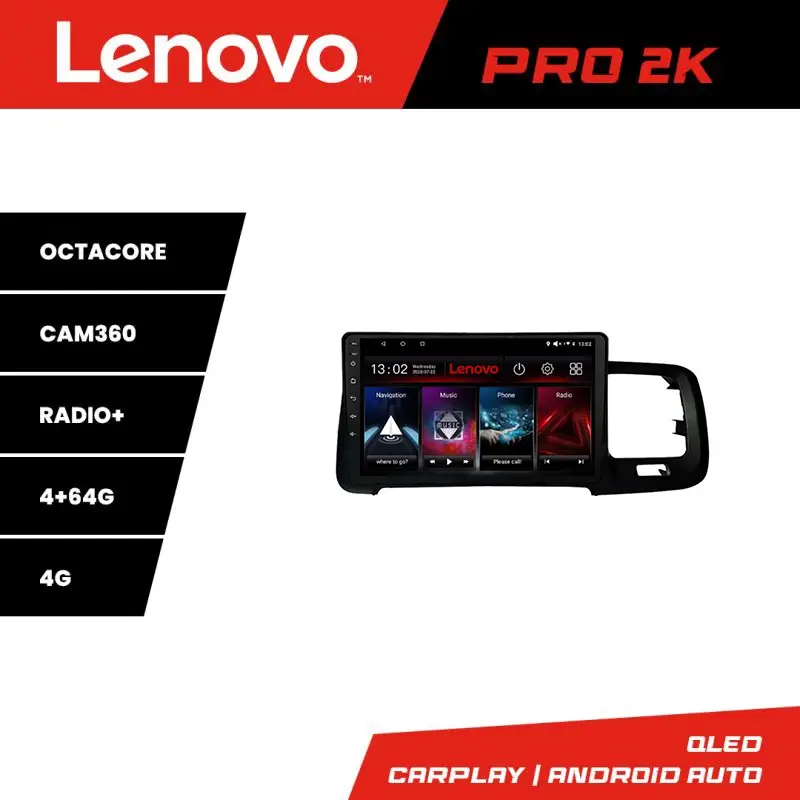 Navigație Android Volvo S60 2008-2014 Lenovo QLED 2K 4+64 cu Waze Livrare gratuită