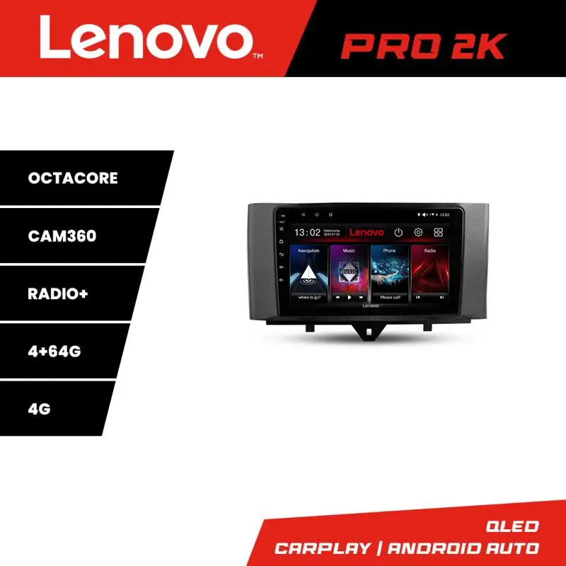Cumpără acum Navigație Android Smart ForTwo 2010-2015 Lenovo QLED 2K 4GB+64GB