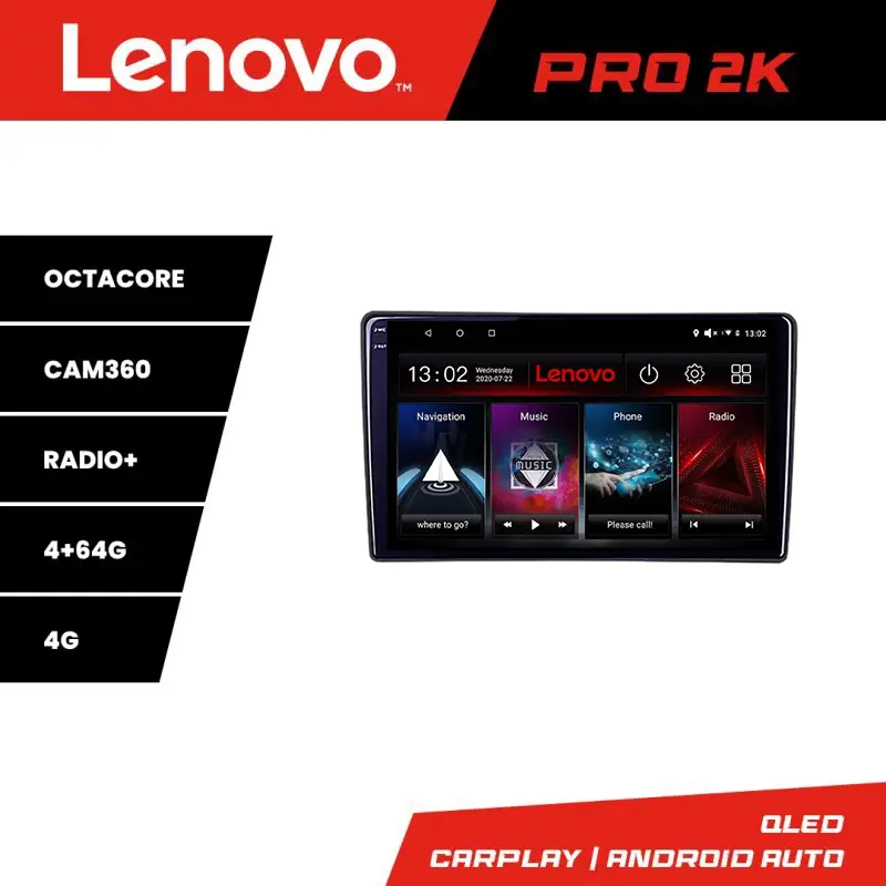 Comandă acum Navigație auto Toyota cu Android, QLED 2K, 8 nuclee, 4GB+64GB, 360