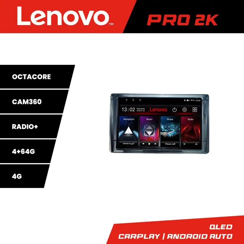 Lichidare de stoc Navigație Toyota 2DIN Lenovo QLED 2K, 8 nuclee, 4GB+64GB, 360