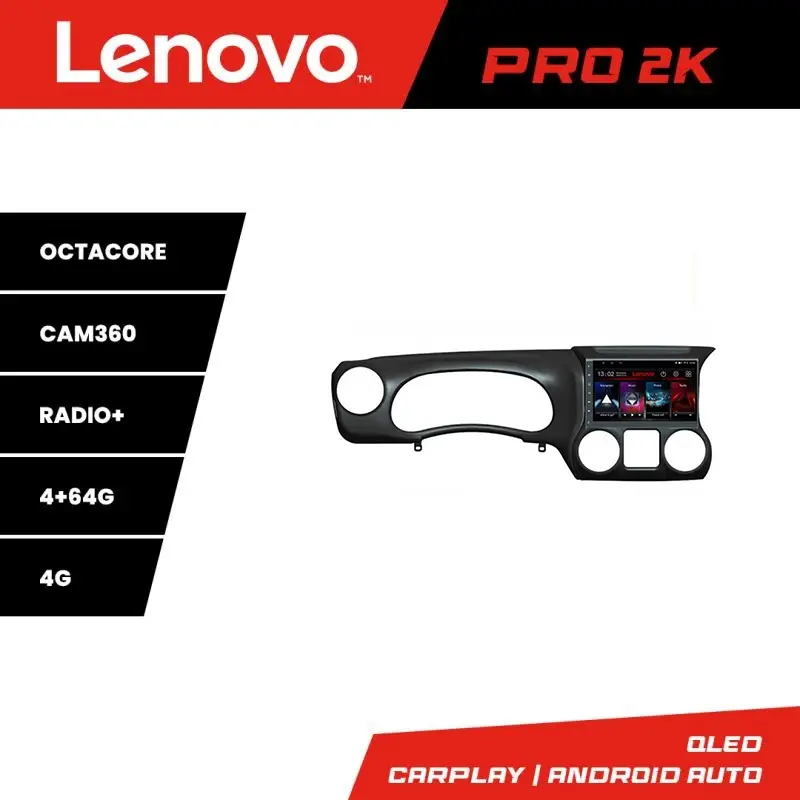 Navigație Jeep Wrangler 2011-2014 Lenovo Pro 2K QLED 4GB+64GB 360 Cel mai vândut