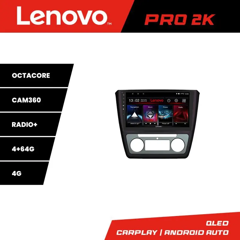Ultima șansă Navigatie Lenovo QLED 2K 4+64 Android pentru Skoda Yeti 2009-2014