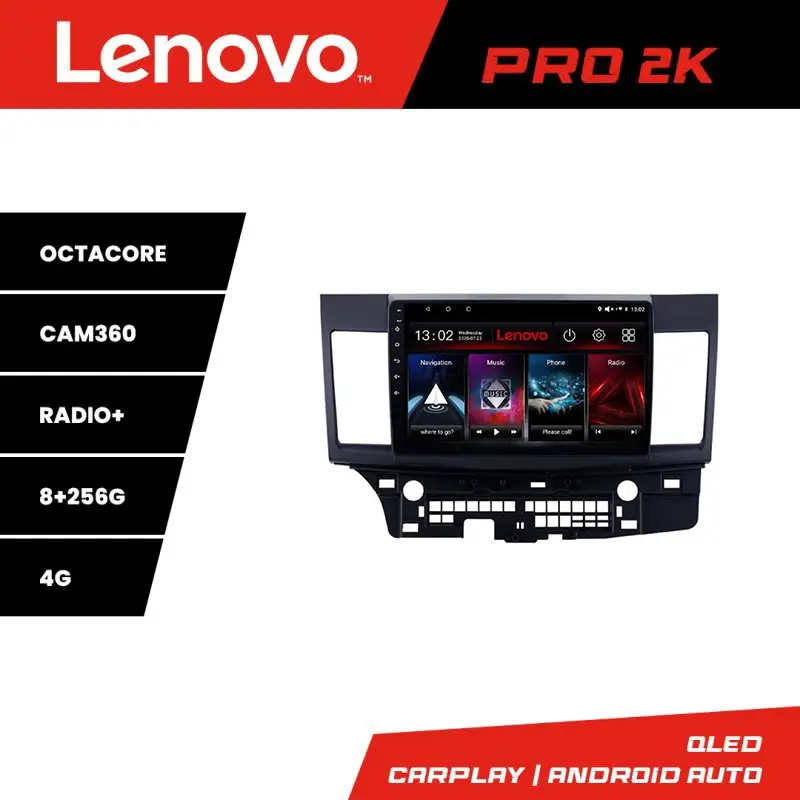 Navigație Mitsubishi Lancer 2008+ Lenovo QLED 2K 8GB+256GB Android 360 Ieftin