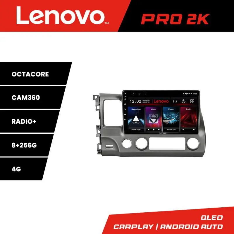 Preț redus Navigație Lenovo QLED 2K 8+256 GB pentru Honda Civic Sedan 2005-2011