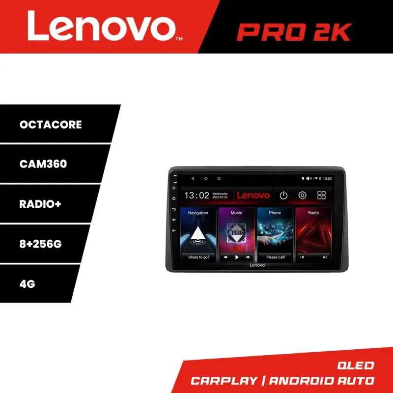 Plată securizată Navigație Android Dacia Duster 2019+ Lenovo QLED 2K, 8GB RAM, 256GB
