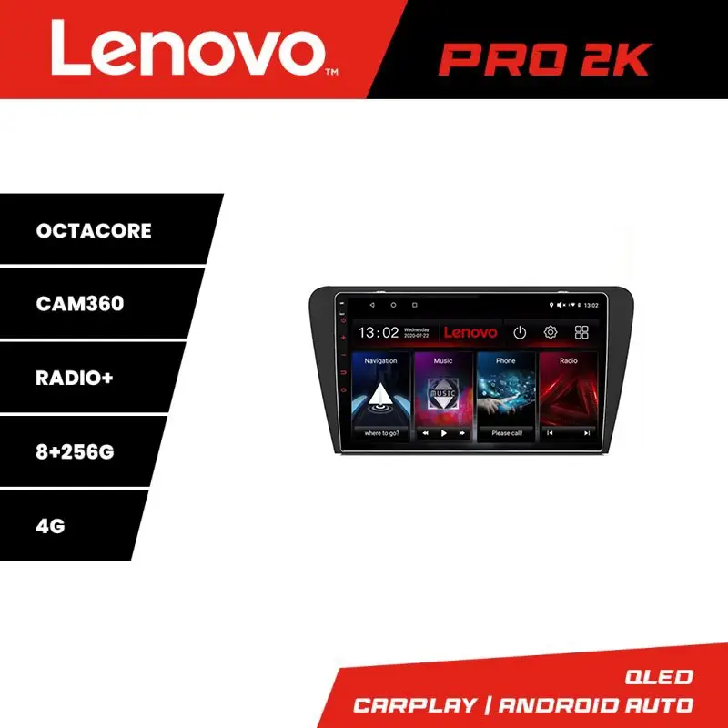 Navigatie Lenovo Pro 2K pentru Skoda Octavia 3, QLED 2K, 8GB+256GB Doar azi