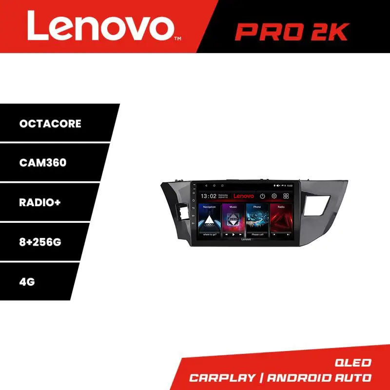 Preferatul clienților Navigatie Toyota Corolla 2013-2017 Lenovo Pro 2K QLED 8+256GB Android