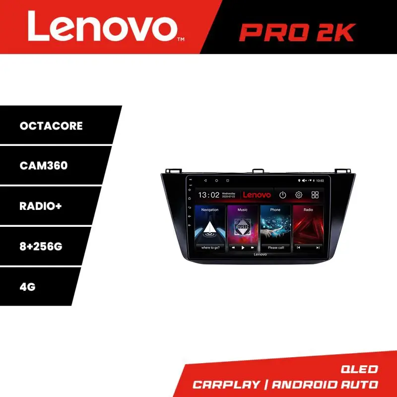 Reducere extra Navigație Android Lenovo QLED 2K 8+256GB pentru VW Tiguan 2016+