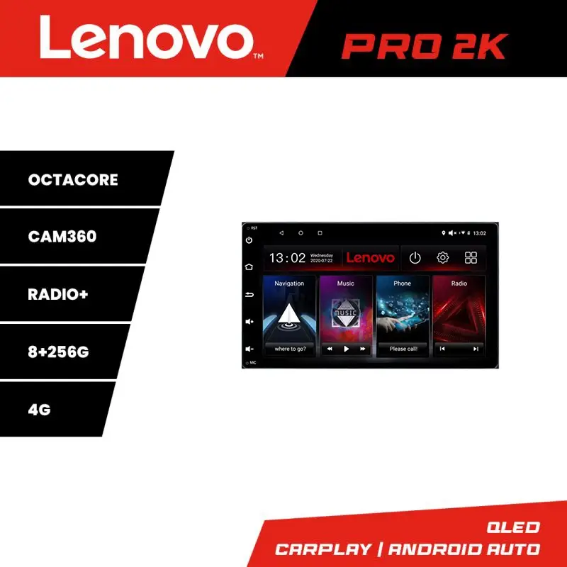 Navigatie Android Toyota Auris 2007-2013 Lenovo QLED 2K 8GB+256GB 360 Cel mai bun preț