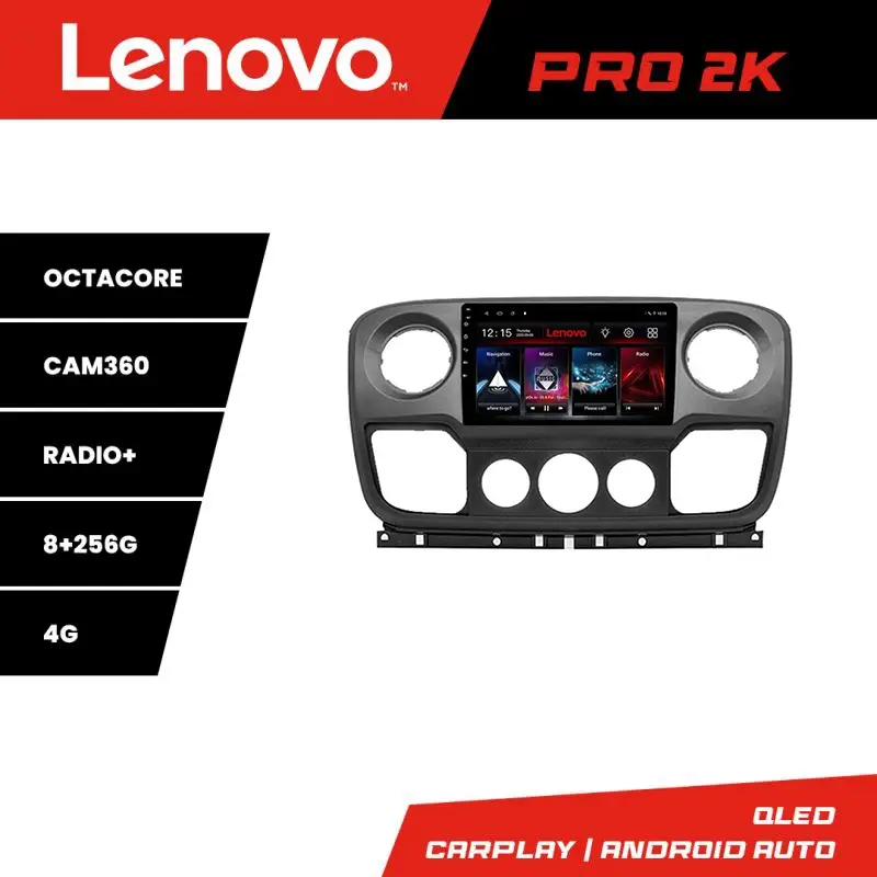Noutate Navigație Android 2K Lenovo pentru Opel Movano și Renault Master 2010-2021