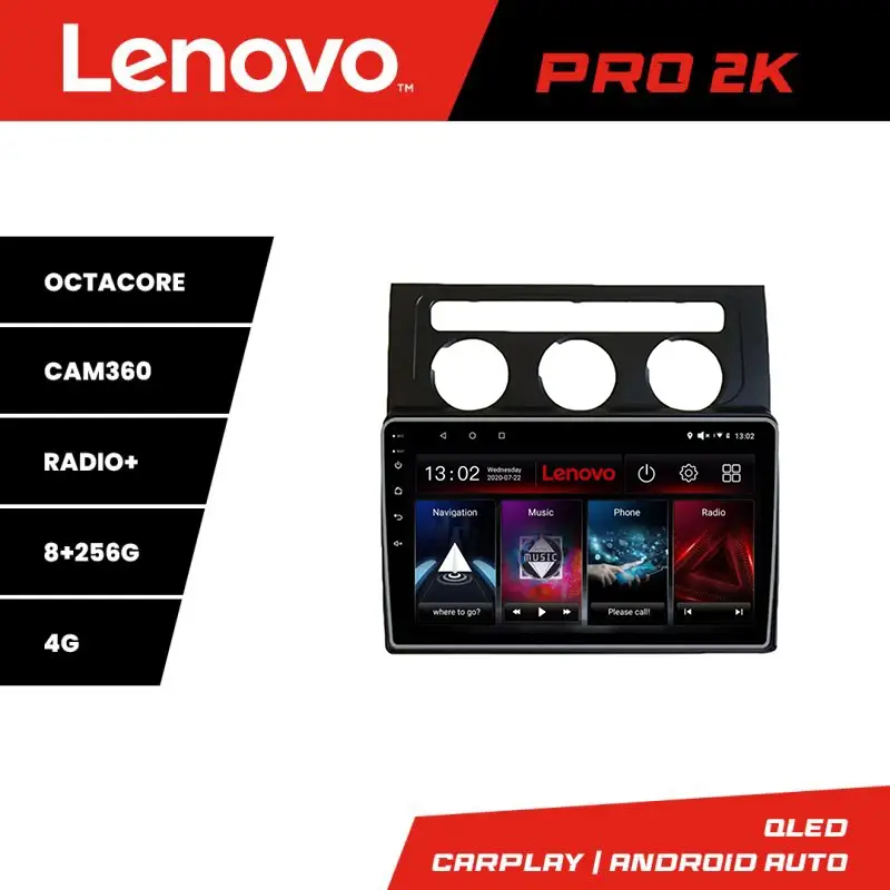 Lichidare de stoc Navigație Android Lenovo VW Touran 2003-2009, QLED 2K, 8GB RAM, 256GB