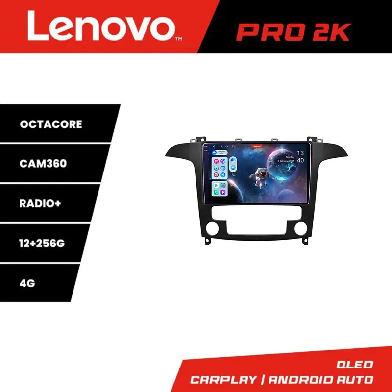 Navigatie Ford S-Max Lenovo Pro 2K QLED 12+256 GB cu 360 si Android Preț promoțional