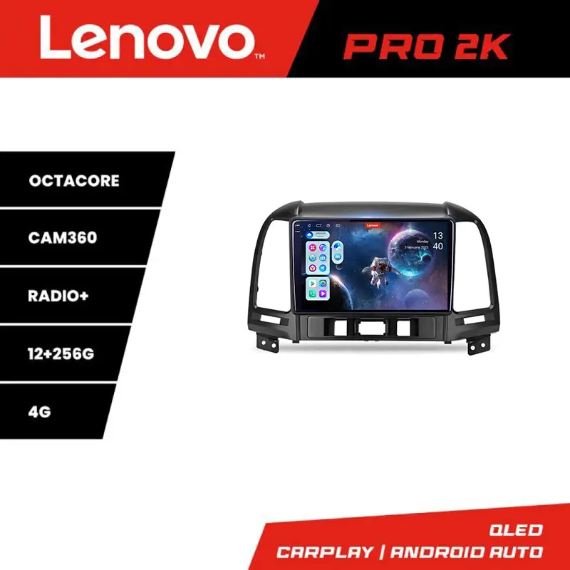 Navigație Hyundai Santa Fe 2006-2011 Lenovo QLED 2K 12+256GB Android Ofertă specială