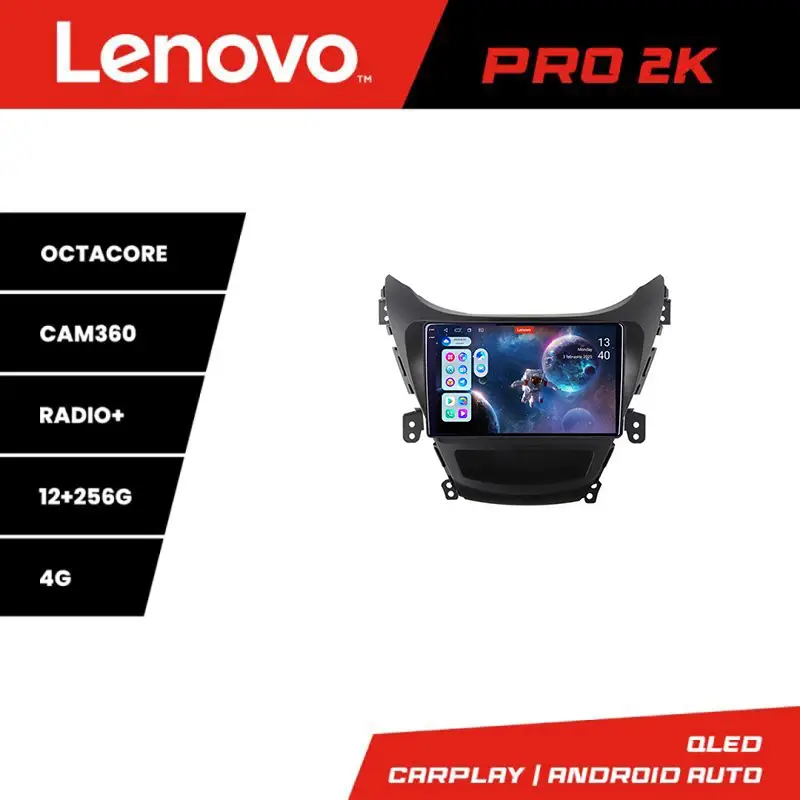 Livrare expres Navigație Android Hyundai Elantra 2011-2013 Lenovo 2K QLED 12+256GB 360