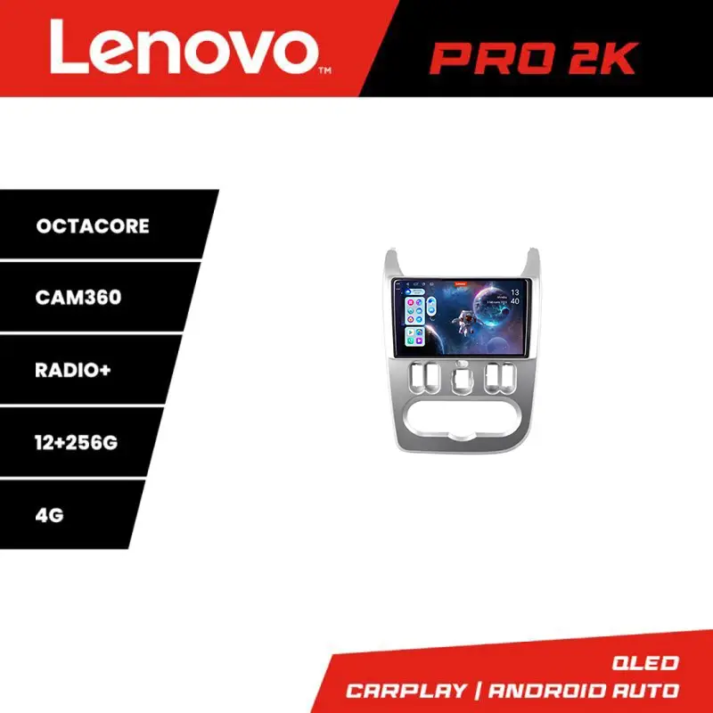 Navigatie Android Dacia Duster 2010-2012 Lenovo QLED 2K 12GB+256GB Ofertă