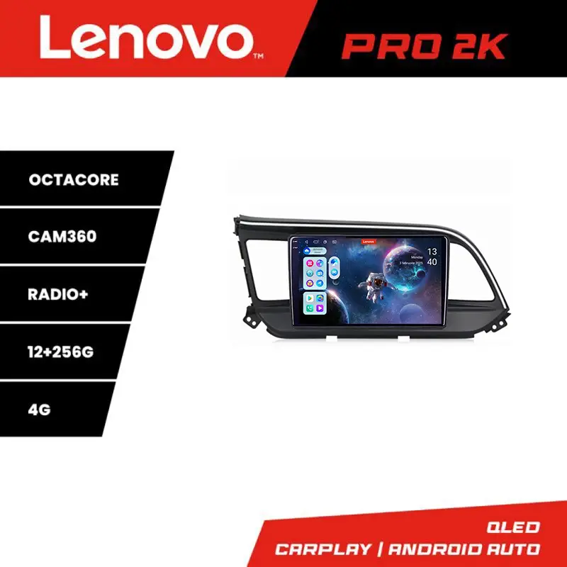 Disponibil imediat Navigație Android Hyundai Elantra 2018+ Lenovo QLED 2K 12GB+256GB