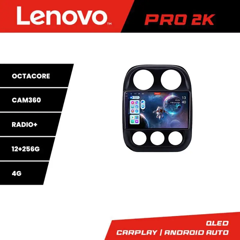 Ofertă limitată Navigație Android Jeep Compass 2010-2016 Lenovo QLED 2K 12GB+256GB 360