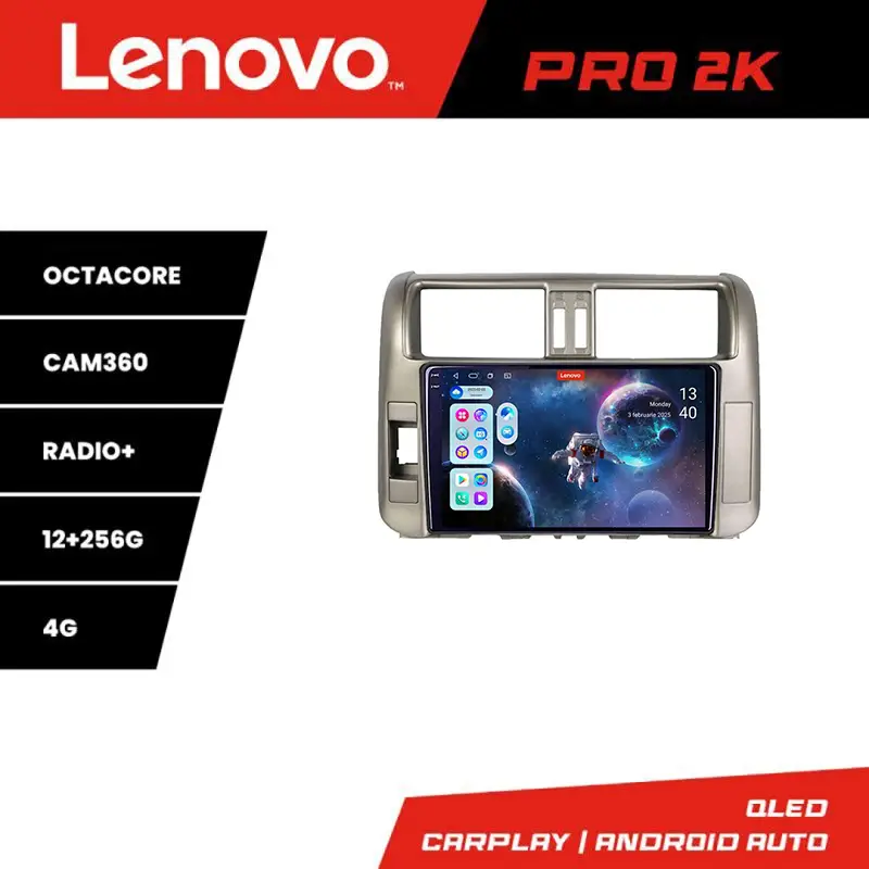 Retur ușor Navigație Android Toyota Prado 2010-2013 Lenovo QLED 2K 12GB+256GB 360