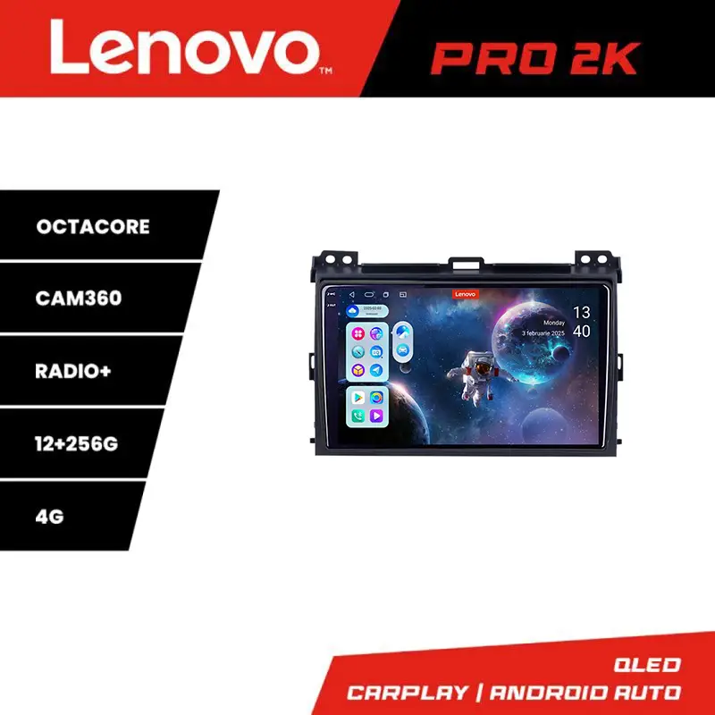 Transport gratuit Navigație Toyota Prado 2004-2009 Lenovo QLED 2K 12GB+256GB Android