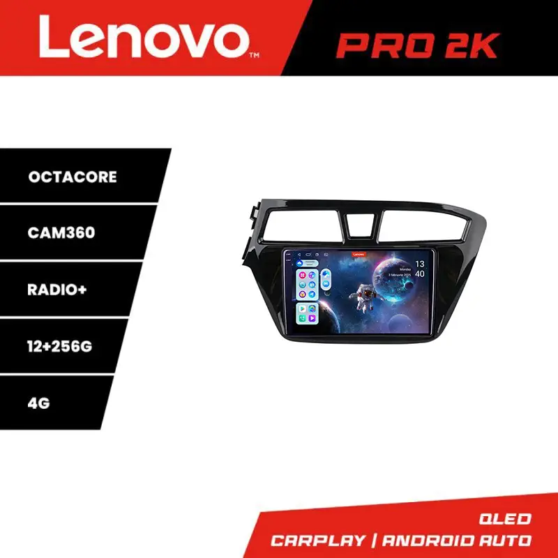 Navigație Hyundai i20 2015-2018 Lenovo Pro 2K QLED 12+256 cu 360 și Android Vezi acum