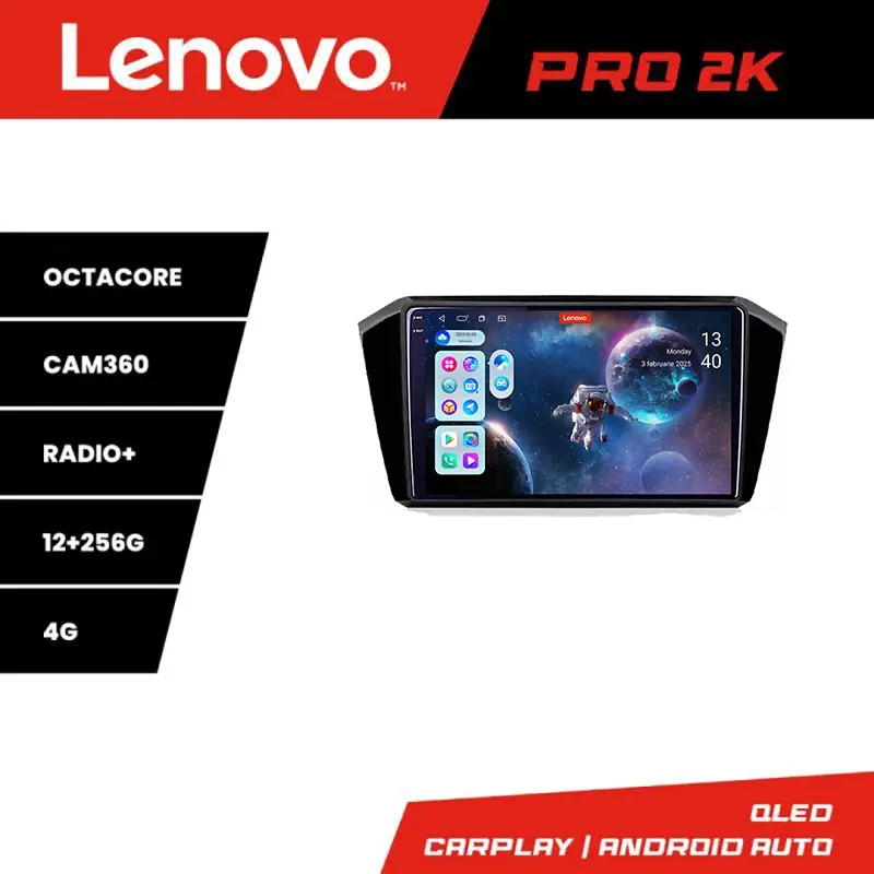 Navigație Android Lenovo QLED 2K 12+256 pentru VW Passat 2015+ Calitate înaltă