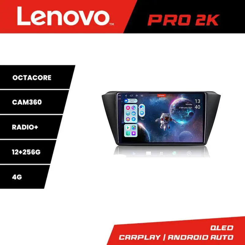 Navigatie Android Lenovo QLED 2K pentru Skoda Fabia 2015+ 12GB RAM 256GB Chilipir