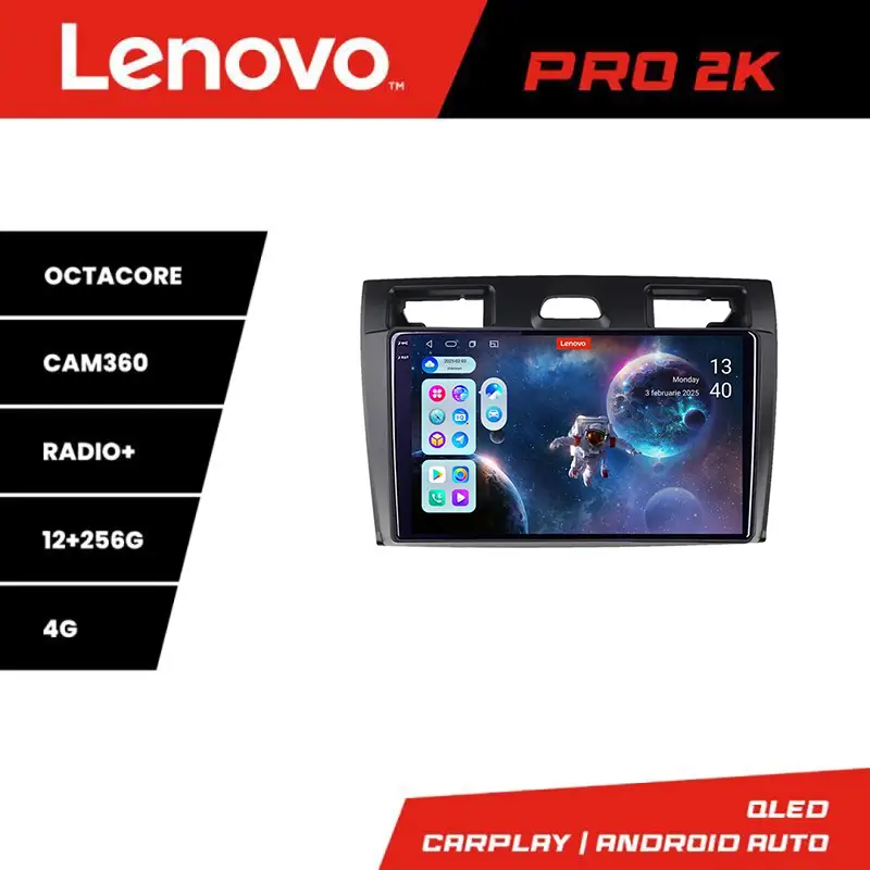 Navigație Android Ford Fiesta MK5 2002-2008 QLED 2K 12+256GB 360 Lenovo Expediere rapidă