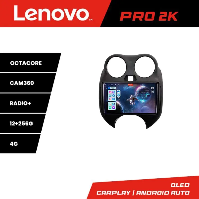 Premium Navigație Nissan Micra 2010-2014 Android QLED 2K, 12GB+256GB, 360 Lenovo