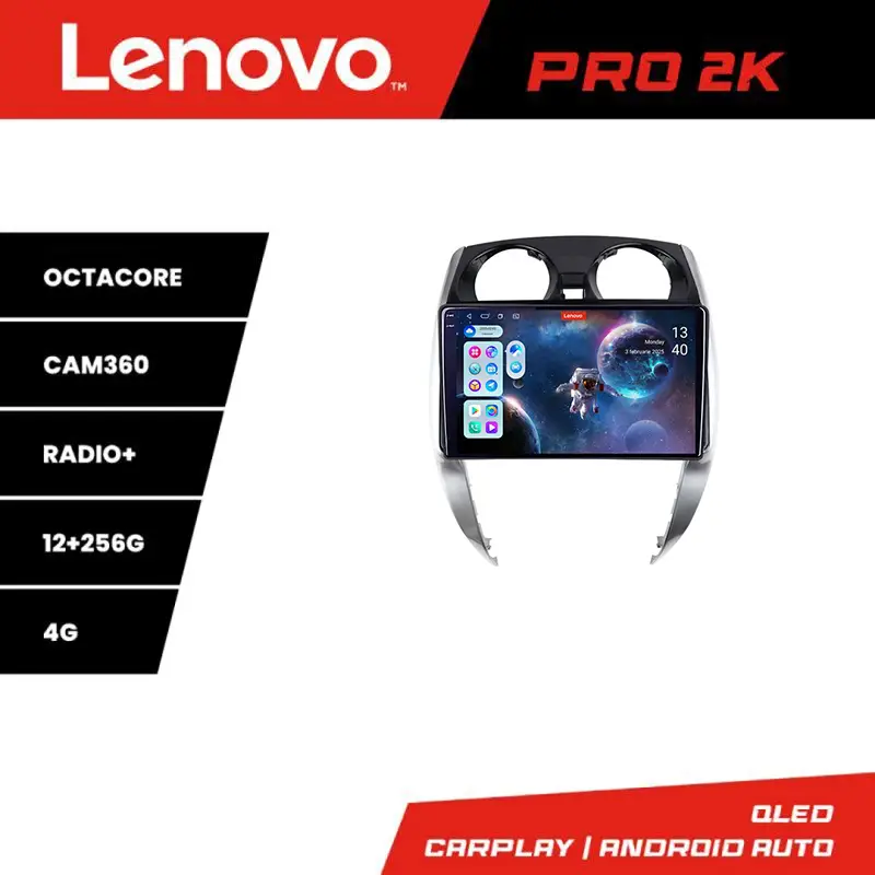 Cel mai vândut Navigație Nissan Note 2012-2019 Android QLED 2K, 12+256 GB, 360, Lenovo