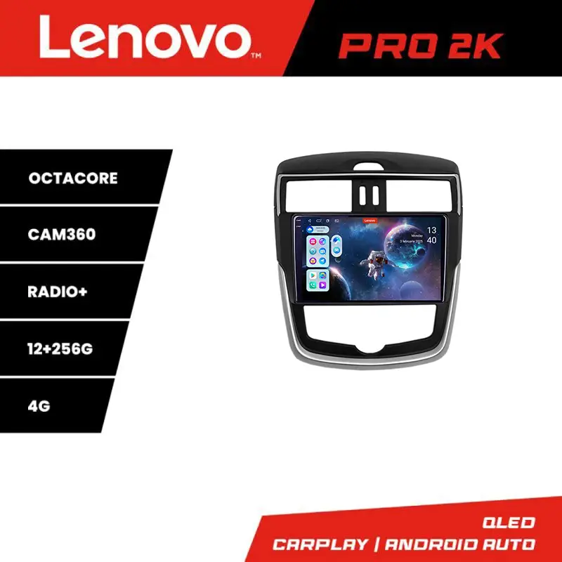 Noutate Navigație Android Nissan Pulsar 2014-2018 QLED 2K, 12GB+256GB Lenovo