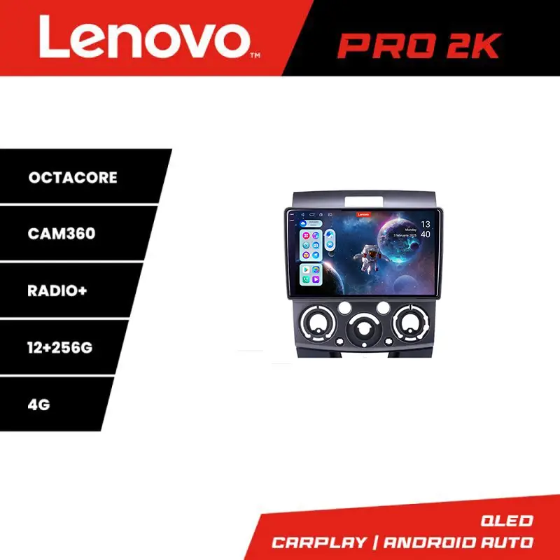Livrare expres Navigație Ford Ranger și Mazda BT50 2007-2012 Lenovo QLED 2K 12+256GB