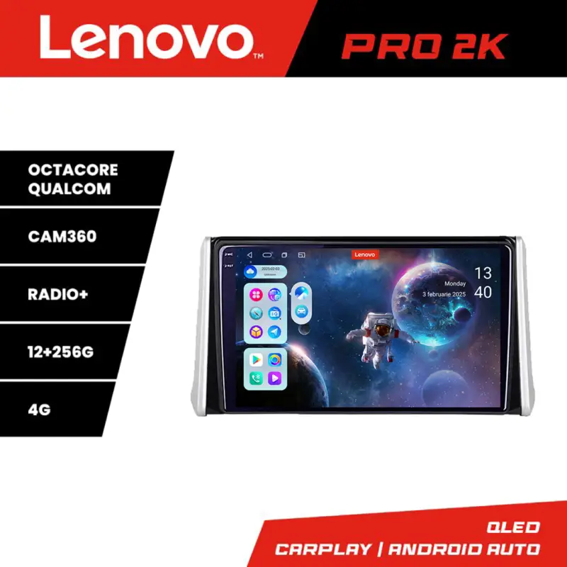 Ieftin Navigatie Android Toyota RAV4 2018+ QLED 2K 12+256GB 360, Waze, Lenovo