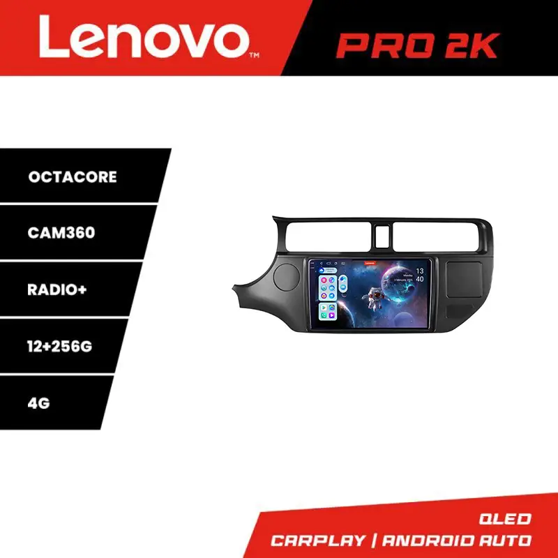 Plată sigură Navigatie Android Lenovo pentru Kia Rio 2011-2014, QLED 2K, 12GB+256GB