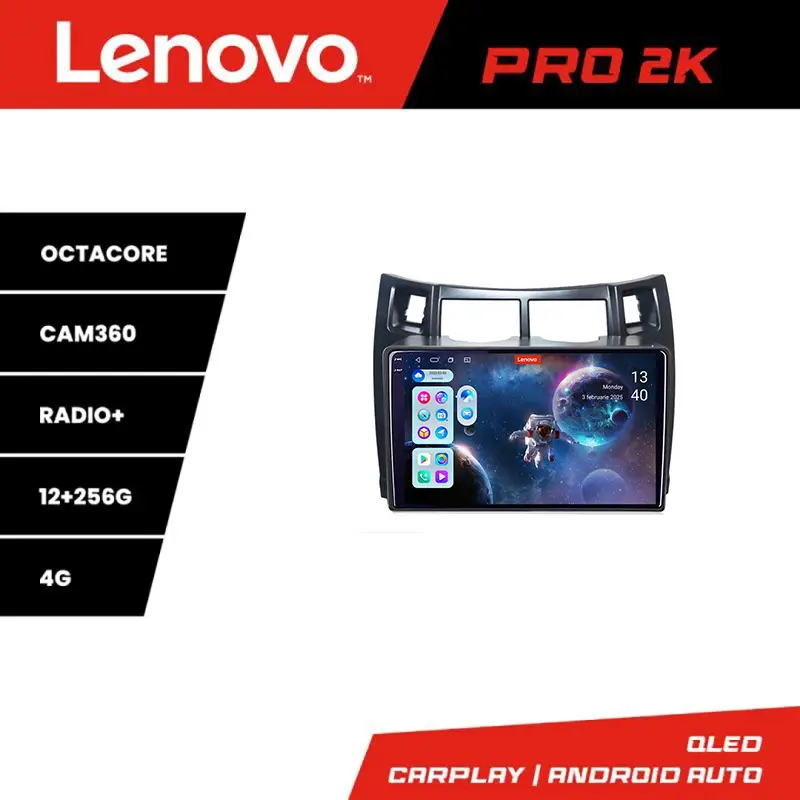 Disponibil imediat Navigație Toyota Yaris 2008-2011 Lenovo QLED 2K 12+256GB Android