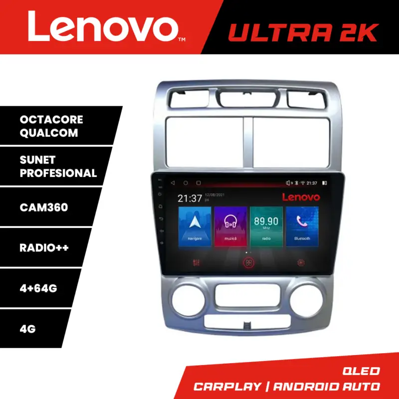 Preț promoțional Navigație Kia Sportage 2005-2007 Lenovo QLED 4GB+64GB Android cu 360