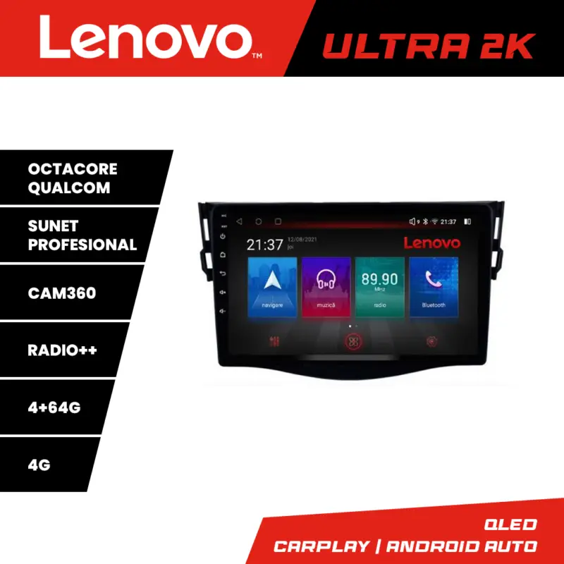 Navigație Toyota RAV4 2006-2012 Lenovo QLED 8 nuclee 4GB+64GB Android Cel mai bun preț