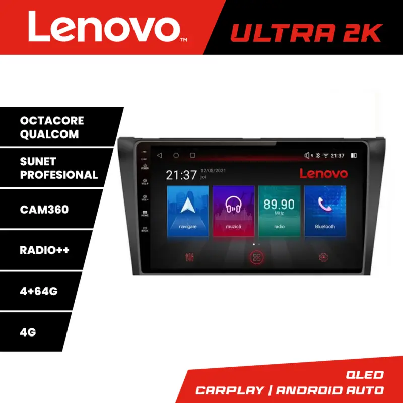 Chilipir Navigație Mazda 3 2009-2014 Lenovo QLED 4+64GB Android cu Waze